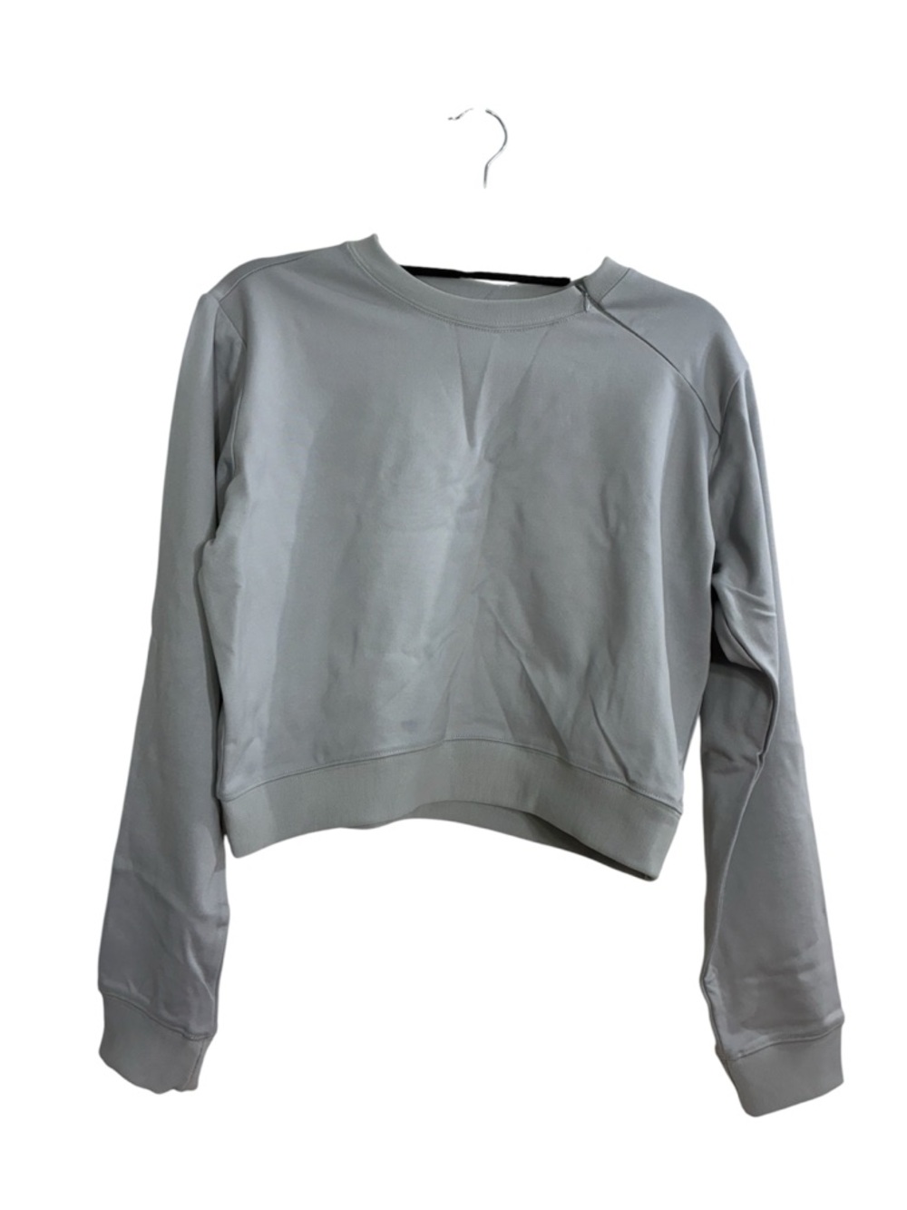 THE SET Gray Long Sleeve cropped Sweatshirt Size Large New